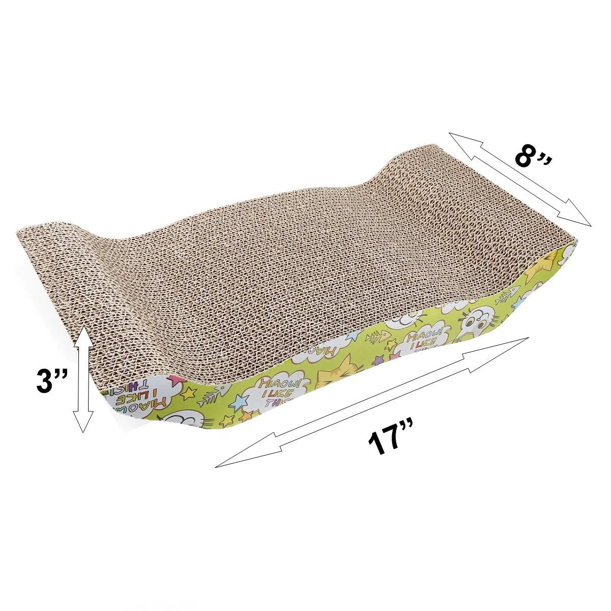 Premium Cardboard Cat Scratcher with Catnip, Large