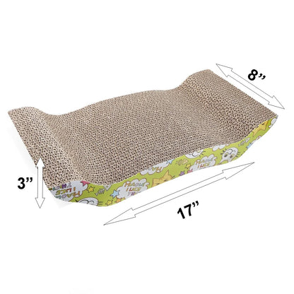 Premium Cardboard Cat Scratcher with Catnip, Large